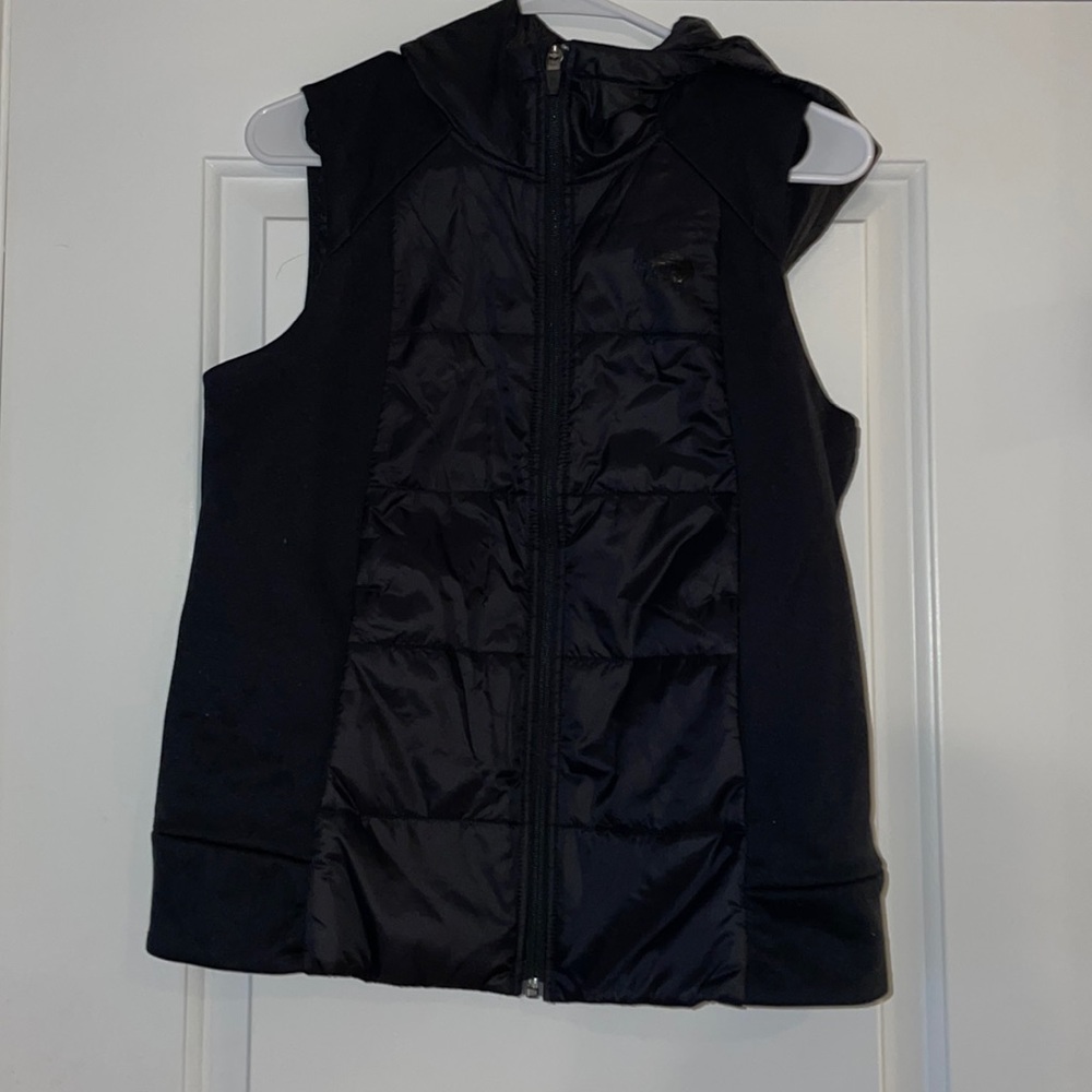 North face, vest, black, hood